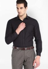 Mark Taylor Solid Black Formal Shirt men