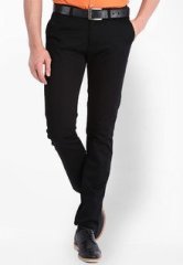 Mark Taylor Solid Black Formal Trouser men