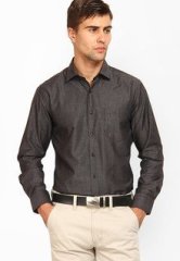 Mark Taylor Solid Grey Formal Shirt men