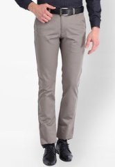 Mark Taylor Solid Grey Formal Trouser men