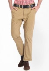 Mark Taylor Solid Khaki Formal Trouser men