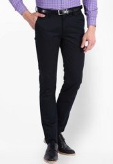 Mark Taylor Solid Navy Blue Formal Trouser men