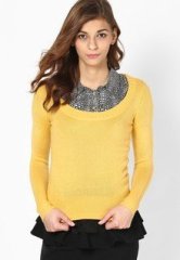 Mayra Yellow Solid Sweater women