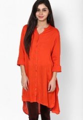 Melange Rayon Orange Kurta women