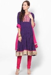 Melange Solid Purple Suit Set women