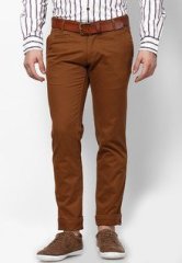 Meltin Solid Brown Chinos men