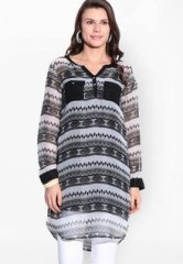 Mishka Black Printed Tunic women