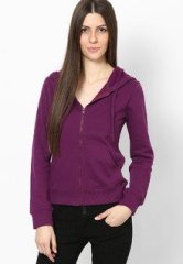 Miss Bennett Keep Warm Purple Zipper Sweatshirt women