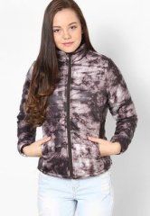 Miss Bennett Purple Camo Printed Puffer Jacket women