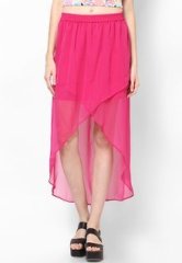 Miss Bennett Sweet Flush Pink Asymmetrical Wrap Skirt women