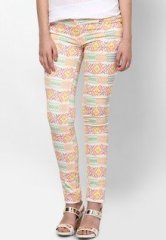 Miss Bennett Tribal Chic White Stretch Pants women