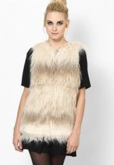 Miss Selfridge Cream Dip Dye Gilet women