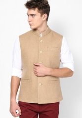 Monteil & Munero Khaki Waistcoats men