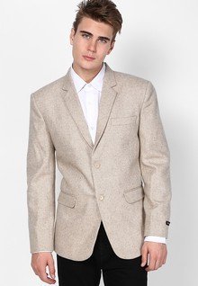 Monteil & Munero Solid Beige Blazer men