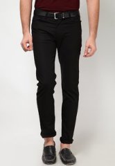 Monteil & Munero Solid Black Casual Trouser men