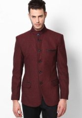 Monteil & Munero Solid Maroon Blazer men