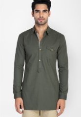 Mr Button Military Green Cotton Tunic men