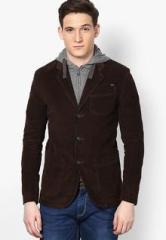 Mufti Solid Coffee Blazer men