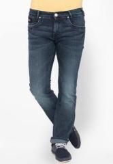 Mufti Washed Blue Regular Fit Jeans men