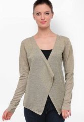 Mysin Beige Solid Shrug women