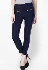 Mysin Navy Blue Solid Jegging women