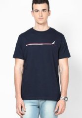 Nautica Navy Blue Crew Neck T Shirt men