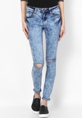 New Look Blue Authentic Ripped Knee Jeans women