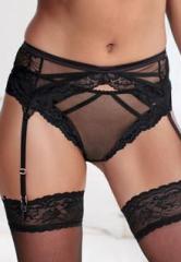 Next Black Satin And Lace Brazilian Brief women