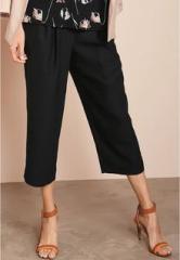 Next Black Satin Back Cropped Trousers women