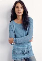 Next Blue Sheer Knit Look Layer Top women