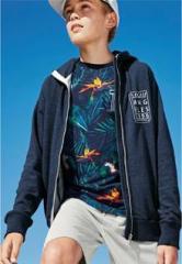 Next Indigo Neppy Longline Zip Through Hoody boys