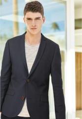 Next Navy Cotton Slim Fit Suit: Jacket men