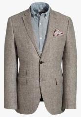 Next Taupe Italian Linen Tailored Fit Blazers men