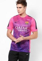 Nike Pink Barcelona Soccer Round Neck T Shirt men