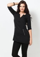 Only Plain Black Long Sleeve Smart Tunic women