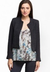 Oxolloxo Grey Solid Winter Jacket women