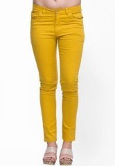 Oxolloxo Mustard Yellow Solid Jeans women