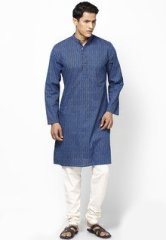 Parikrama Blue Printed Full Sleeve Kurta men