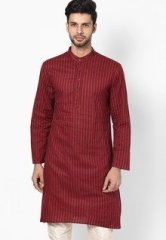 Parikrama Red Printed Full Sleeve Kurta men