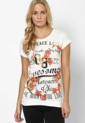 People Off White Floral Print Graphic Tee women