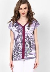 People Purple Cap Sleeve Top women