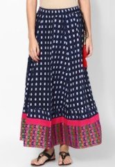 Peppertree Blue Cotton Flared Skirt women