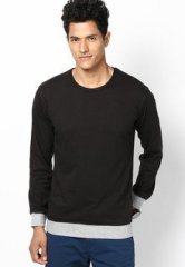 Phosphorus Black Full Sleeve Round Neck T Shirts men