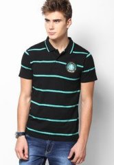 Phosphorus Black Striper Polo T Shirt men