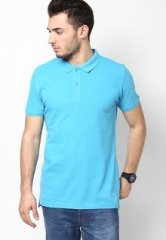 Phosphorus Blue Colour Solid Polo T Shirt men