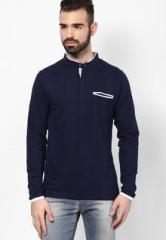 Phosphorus Navy Blue Full Sleeve Henley men