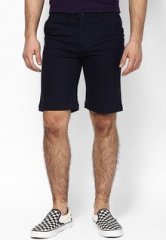 Phosphorus Navy Blue Knee Length Chinos Shorts men