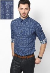 Poe Printed Dark Grey Casual Shirt men