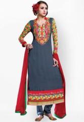 Prafful Grey Dress Materials women