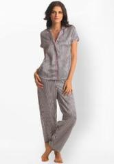 Prettysecrets Classic Grey Striped All Day Lounge